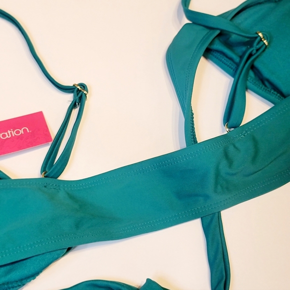 3 PIECE FLORAL AND TEAL JUNIORS SWIMSUIT SET - Picture 10 of 15